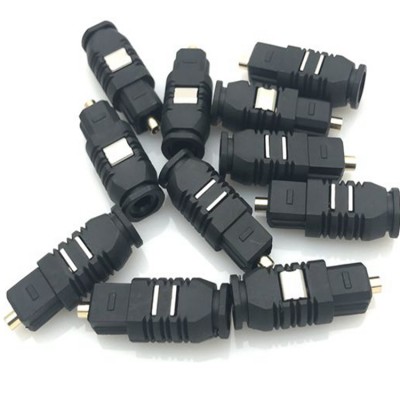 Conector Toslink estándar F05 de cabeza metálica de doble bloqueo de primera calidad con interfaz chapada en oro y diseño a presión reforzado