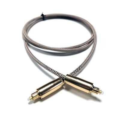 Gold-plated SPDIF Toslink audio jumper with thick braided sleeve for TV/Soundbar