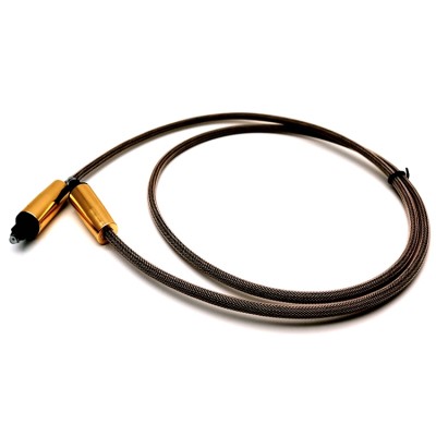Thick-braided Toslink digital optical audio jumper cable (1m) 