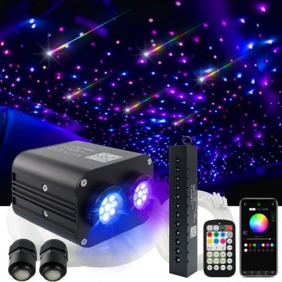 RGB Fiber Optic Star Ceiling Kit with Dual-Light Engine, APP and Remote Control
