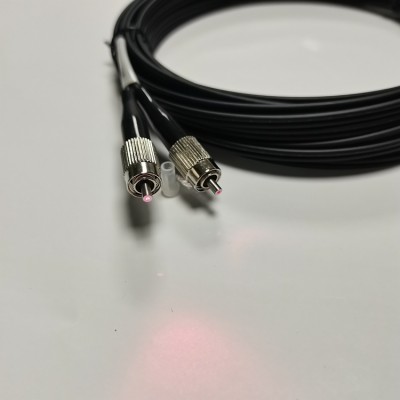 FC duplex fiber optic pigtail connectors (metal ferrules, black cable)