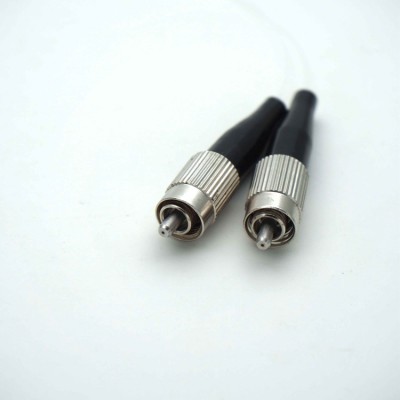 FC connector end of specialty fiber with transparent core and black PE jacket