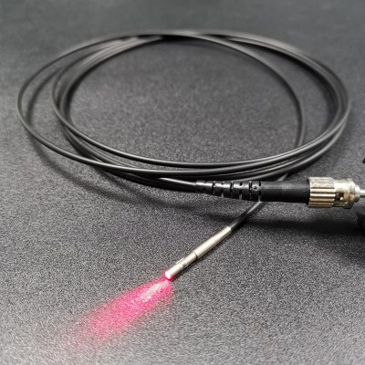 ST1000-RCPOF1000B POF jumper end glow with red light indicating active signal transmission