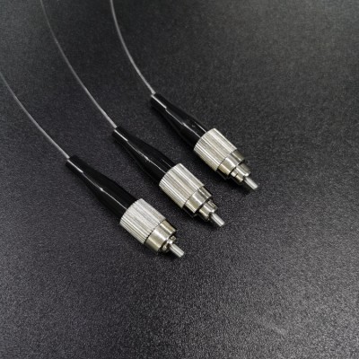 FC 500µm transparent plastic optical fiber patch cord with triple FC connectors